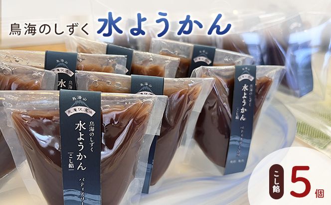 鳥海のしずく 水ようかん（こし餡）5個セット スタンドパック 涼和菓子
