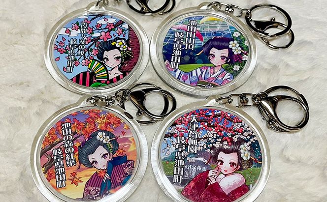 如月れいな ふるさと納税限定セット（イラスト集3冊、キーホルダー4種、限定A4ポスター1枚） 雑貨 小物 画集 フルカラー 直筆サイン入り 手書きメッセージ付き キーホルダーセット 
