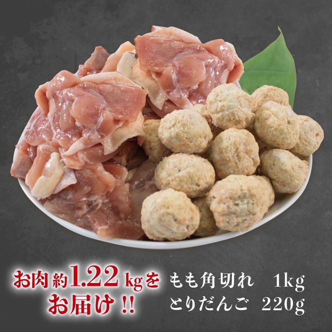 【秋冬限定】赤鶏 塩鍋セット (6～8人前) 赤鶏のモモ角切り肉500g×2 鶏肉だんご110g×2 塩鍋つゆ750g×2 冷凍 数量限定 [amatake022_1]