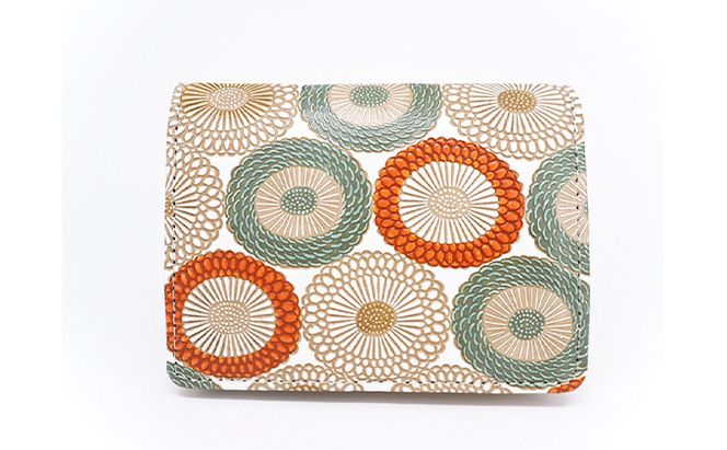 【文庫屋大関】箱まち小銭入れ　笠菊＜若草＞【皮革工芸品】 ファッション小物 財布 民芸品 