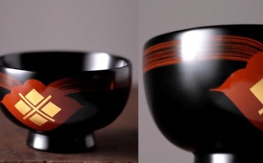 汁椀　花塗り　秀衡一つ雲　3個 / 漆器 お椀 吸い物椀 おわん 食器 セット 家族 漆椀 漆塗 うるしぬり 手塗り 木製 伝統工芸品 和 お正月 高級 結婚 新築祝い お祝い 贈答 贈り物 プレゼント ギフト 香典返し お返し おもてなし【ocy915-hit-cho】