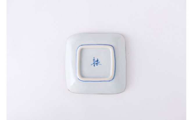 3寸角皿揃　赤絵瓔珞文（5枚組） 172111_CY19003
