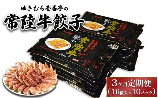 【3ヶ月定期便】ゆきむら壱番亭の常陸牛餃子10パック(160個入り) ※離島への配送不可