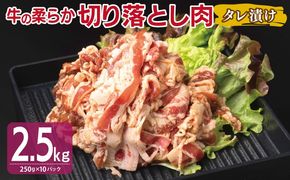 G3386 牛肉 切り落とし タレ漬け 合計2.5kg【味付け 小分け 焼くだけ 簡単調理 BBQ 牛肉 250g×10袋】