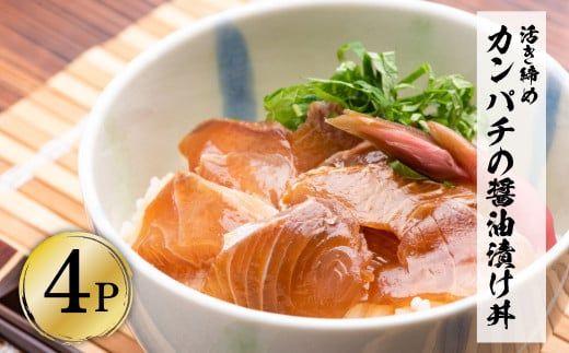 活き締めカンパチの醤油漬け丼（4P）セット【企業組合　宇佐もん工房】 [BQAB050]
