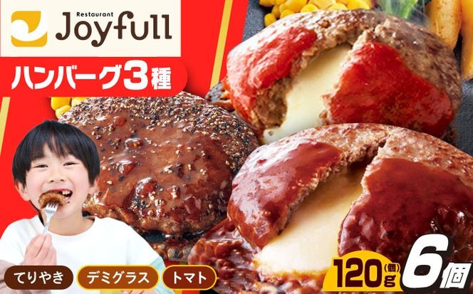 ジョイフル ハンバーグ スペシャル 詰め合わせ 3種 6個セット 《築上町》【株式会社 ジョイフル】[ABAA086]