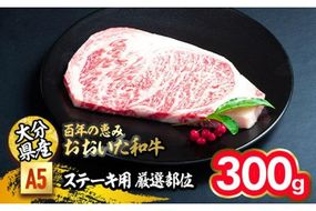 百年の恵み おおいた和牛 A5 ステーキ用 厚切り 厳選部位 (300g) 国産 牛肉 肉 霜降り ロース 肩ロース サーロイン 和牛 ブランド牛 ステーキ 冷凍 大分県 佐伯市 【FS09】【 (株)トキハインダストリー】