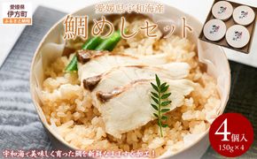 鯛めしセット（4個入り）  【 鯛 海鮮 魚介 魚 冷凍 宇和海産 愛媛】 IKTN003 