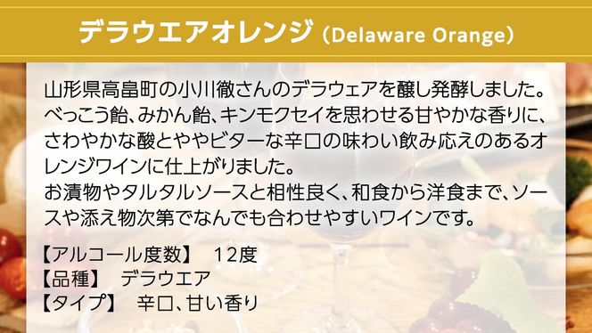 デラウエアオレンジ Delaware Orange 750ml×1本 茨城県産 牛久醸造場 日本ワイン ワイン 750ml ミディアムボディ お酒 贈り物 葡萄 ぶどう オレンジワイン [BJ054us]