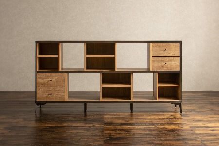 【東馬家具】タナス ローシェルフ 1800 BK【存在感 ブックシェルフ 収納 お気に入り 本棚 オシャレ 壁面 雑貨 魅せる収納 完成品 脚のみ取付】(H060622)