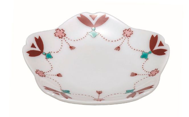 九谷焼　3号皿・さくら 瓔珞 5枚セット a01 民芸品 工芸品 焼き物 食器