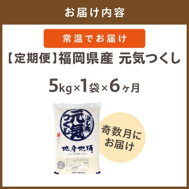 令和7年産 【定期便/年6回】「元気つくし」5kg【ほたるの里】_HB0204