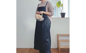 「児島デニム」おとなのデニムエプロン ファッション 雑貨 日用品 ロングエプロン 