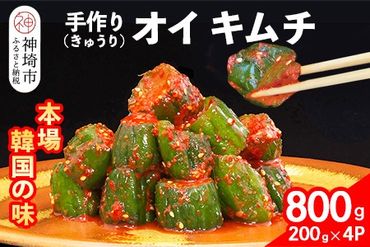 【一子相伝】秘伝のオイ（きゅうり）キムチ 200g×4パック【本場の味 秘伝の味 焼肉 ご飯のお供 韓国 おつまみ 漬物 ピリ辛】(H104126)