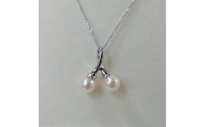 20-58伊勢志摩あこや本真珠ペンダント・ダブルパール