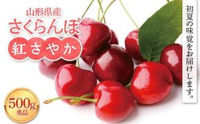 FYN9-937 ≪2026年先行予約≫山形県産 さくらんぼ 紅さやか 500g 秀品 M～L バラ詰め 2026年6月上旬から順次発送 酸味あり 果実 果物 くだもの フルーツ 早生 桜桃 サクランボ お菓子作り 加工 自宅用 家庭用 山形県 西川町 月山
