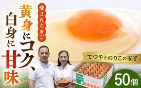 【年内発送】【50個】黄身にコク！白身に甘み！てつやとのりこの玉子 板垣ファーム [AWD002]