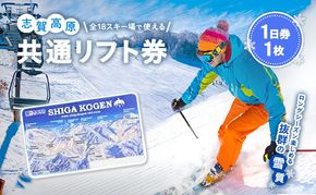 2026-27 志賀高原スキー場共通リフト券　1日券1枚 【スキー場 共通 リフト券 志賀高原 スキー スノーボード リフト チケット 志賀高原全山 アウトドア スポーツ 旅行 長野県 長野 】 