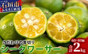 【先行予約】≪2026年8月以降順次発送≫ こだわりの青切りシークワーサー 2kg 約60～80個 【 産地直送 沖縄 石垣島 石垣 八重山 シークワーサー 柑橘 フルーツ くだもの 果物 】TF-008