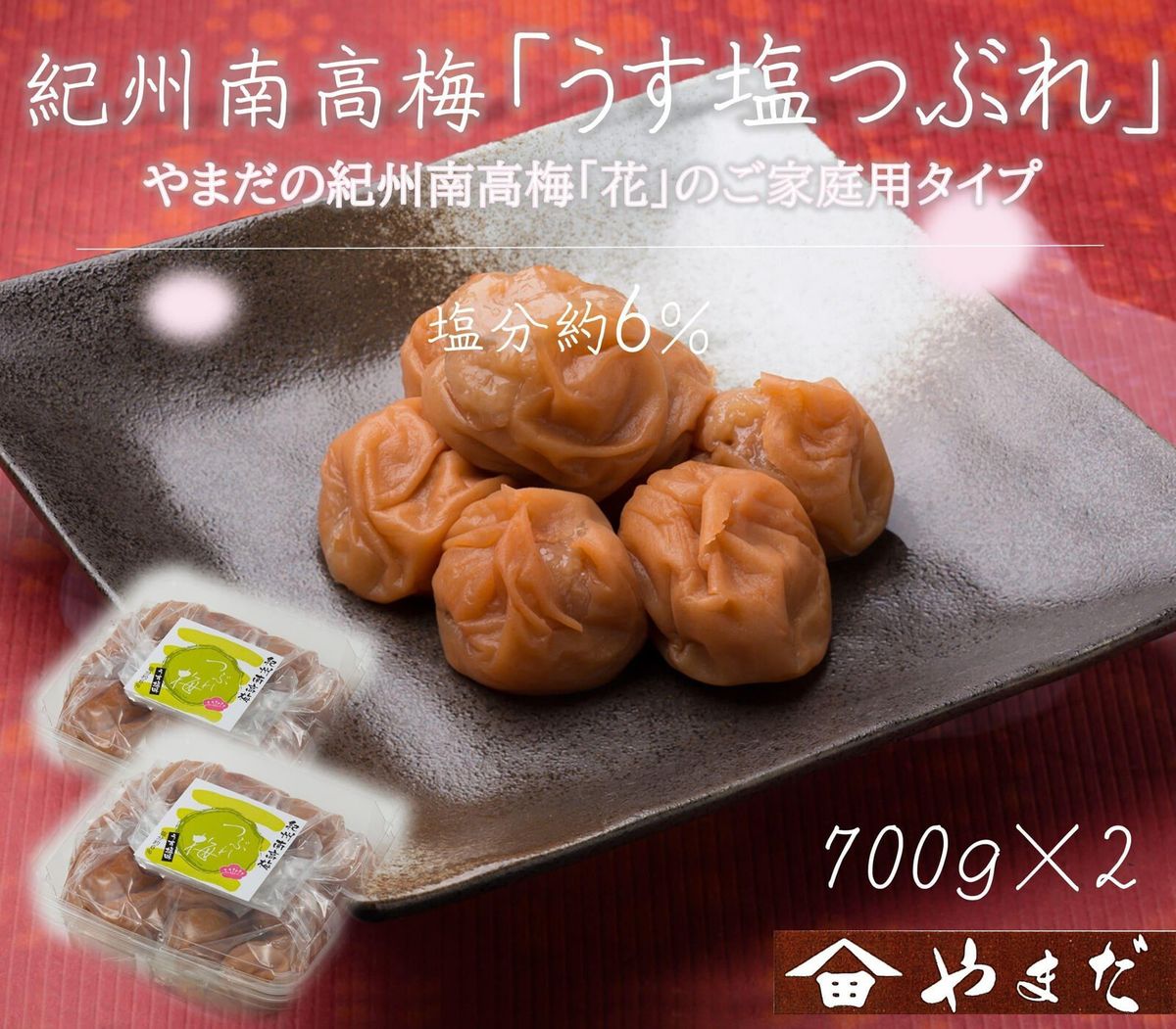[定期便・3ヵ月毎 全3回]ご家庭用 紀州南高梅 うす塩 つぶれ 700g×2 [YM15] 303446_DX90032