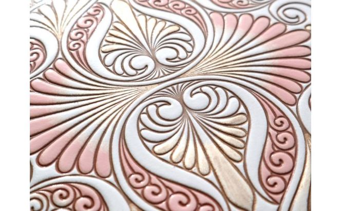 【文庫屋大関】パーソナルホルダー　ロカイユ＜ベビーピンク＞【皮革工芸品】 民芸品 雑貨 日用品 文房具 革小物 革製品 ファイル ケース 