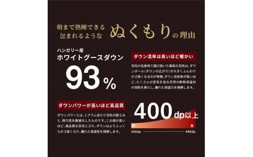 羽毛2枚合わせふとん（セミダブル）ハンガリー産グース93％【創業100年】 羽毛布団 掛け布団 日本製 抗菌防臭 防ダニ加工 寝具 山梨 富士吉田