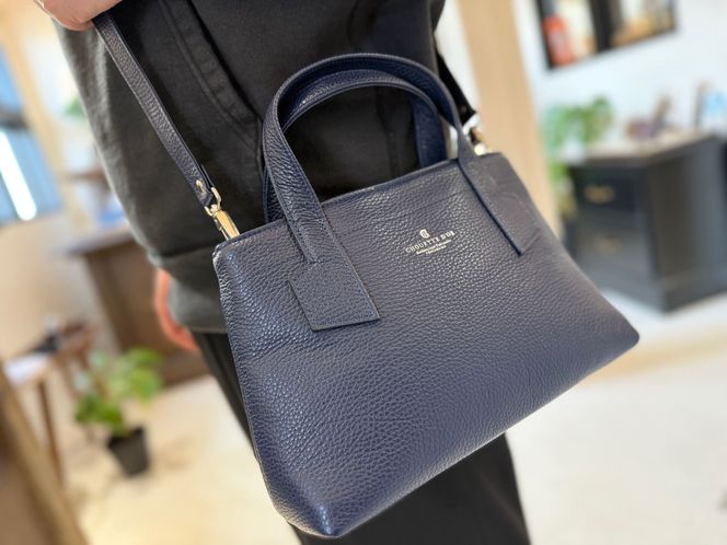 革職人が作った本革トートバッグXSシュリンク【ネイビー】 304018_AX28VC02