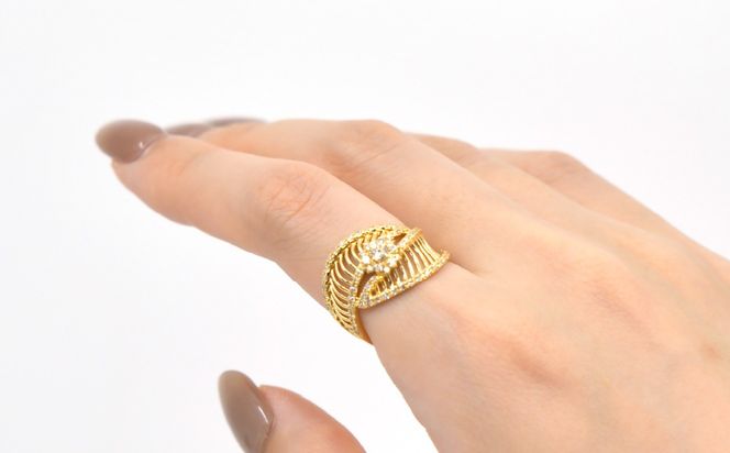 K18ダイヤルミナフェザーリング0.57ct　R240 260-018