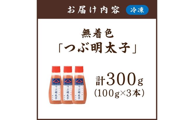 「つぶ明太子」無着色辛子明太子(チューブ)100g×3本セット【玄海】_HA0923