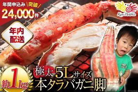 【年内配送 12/15まで受付】本 タラバガニ 脚 ボイル済 約1kg 極太5Lサイズ / カネダイ / 宮城県 気仙沼市 カニ かに 蟹 たらばがに たらば蟹 タラバ蟹 たらば タラバ ボイル [20564323_CF01]