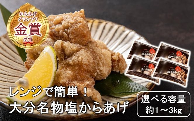 からあげグランプリ金賞受賞！選べる容量 塩からあげ1～3kg_2660R