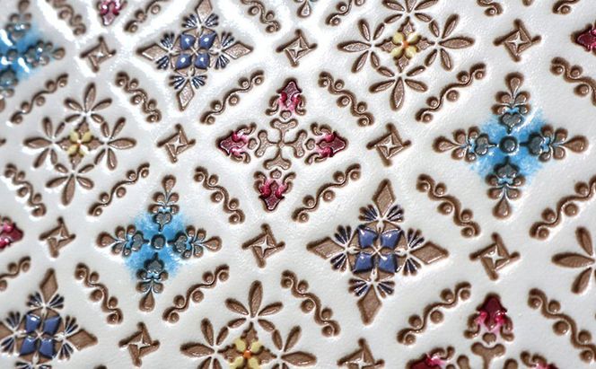 【文庫屋大関】マカロンポーチ レース【皮革工芸品】 ポーチ ミニポーチ 小物入れ アクセサリー入れ イヤホン入れ 収納 保管ケース 手のひらサイズ  本革 革 皮革 工芸品 工芸 雑貨 ギフト プレゼント 日本製 東京