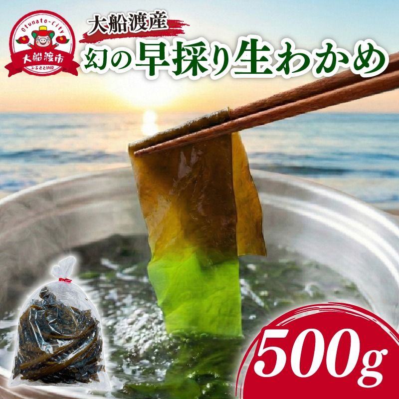 [2月までの期間限定]早採り生わかめ 新物 500g 期間限定 ★2026年1月〜発送予定★ わかめ 早採りわかめ 生わかめ 三陸 小分け 若芽 湯通し 海藻 海産物 味噌汁 ごはん 夕飯 おかず しゃぶしゃぶ サラダ お刺身 刺し身 刺身 末崎 岩手県 国産 大船渡 サンライズ丸榮