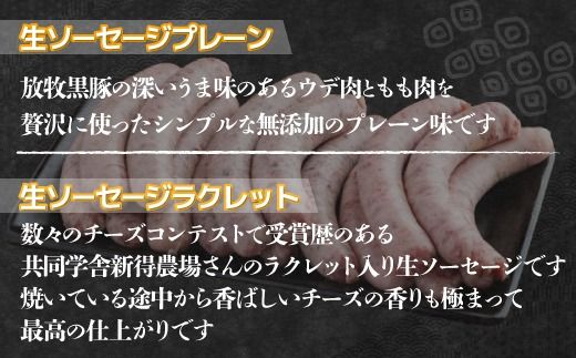 【定期12ヶ月】鹿追産 自然放牧黒豚無添加生ソーセージセット SKN043