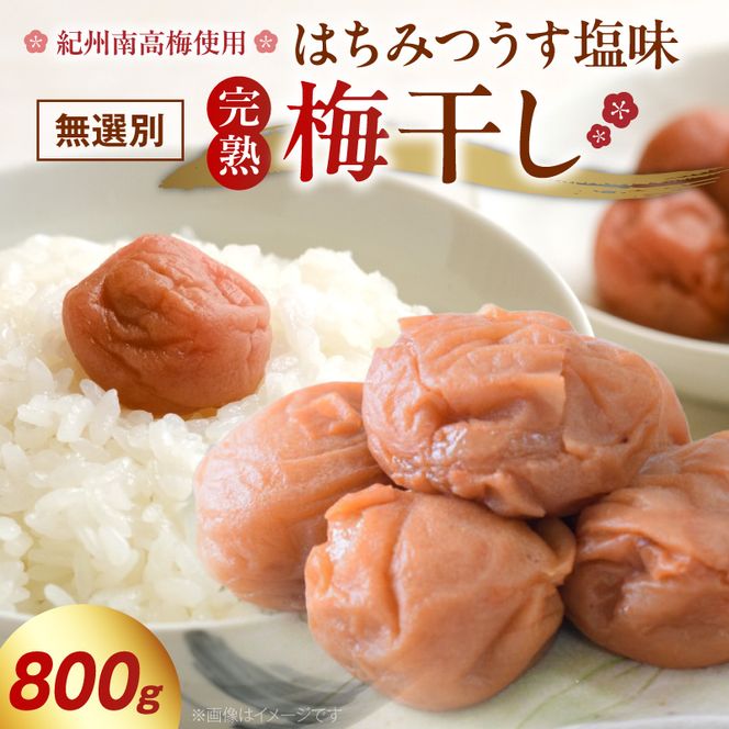 紀州南高梅使用 はちみつうす塩味完熟梅干し 無選別 800g_ZD7034