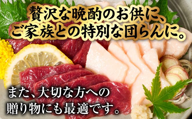 国産 熊本肥育 紅白馬刺しセット 合計600g （赤身500g・コウネ100g） 馬肉 赤身 コウネ たてがみ 刺し身 刺身 新鮮 ヘルシー おつまみ 晩酌 贈り物 真空パック ブロック 冷凍 熊本県 八代市