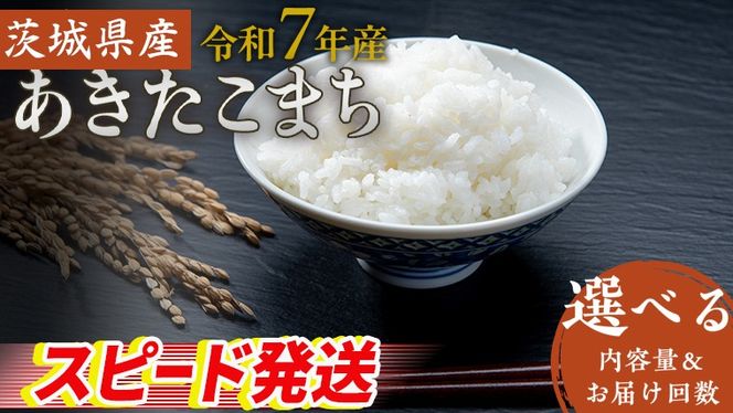 スピード発送!! 【 令和7年産 】 茨城県産 あきたこまち ( 選べる内容量 ＆ お届け回数 ) 5kg 10kg 15kg 20kg 定期便 米 お米 コメ 白米 茨城県 精米 新生活 応援 スピード配送