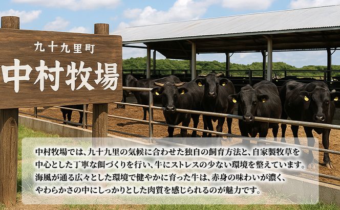 中村牧場が育てた希少！未経産メス国産牛ウチモモ 300g 厚切りステーキ【九十九里町】九十九里浜の自然の国産牛ウチモモ・赤身300gの厚切りステーキで！急速冷凍で鮮度そのままこだわりの逸品