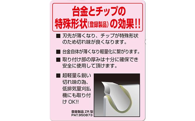 特殊形状で軽くて安全、切れ味抜群！！最高級チップソー　剣の舞ウイング 雑貨 日用品 草刈用チップソー 日本製 