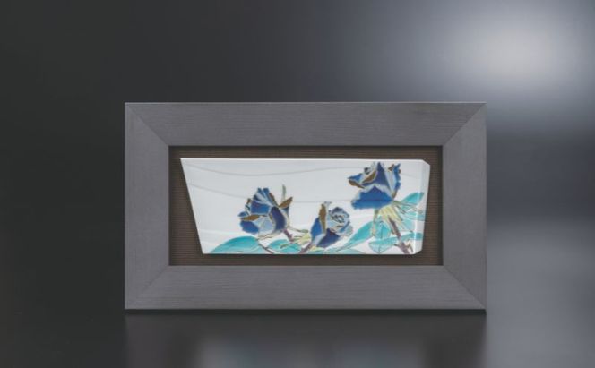 九谷焼 陶額・色絵薔薇