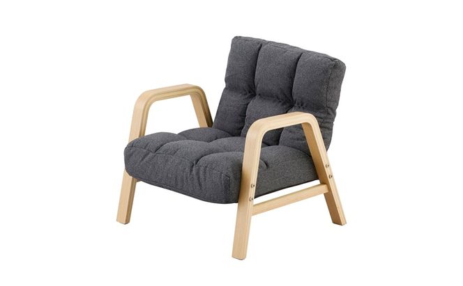 ウッドアームチェア Sサイズ WACR-S ダークグレー 一人掛け 座椅子 一人用 ソファー 高齢者 肘掛付 背もたれ 折りたたみ コンパクト ふかふか 椅子 アイリスオーヤマ