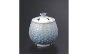 九谷焼 2.8号香炉・紅掛空色