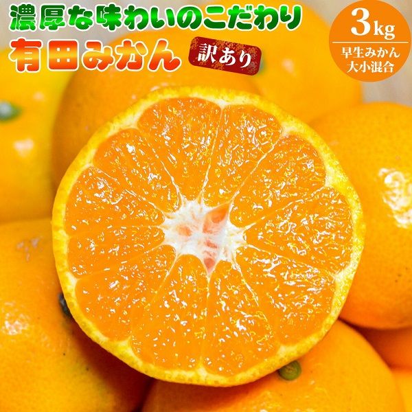 【2026年先行予約】【訳あり 家庭用】濃厚な味わいのこだわり 有田みかん 3kg (早生みかん・大小混合)_EA6033n