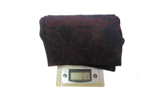 本場結城紬 リメイク マフラーヱ霞・麻の葉模様 リメイクマフラー 紬 手作り 絹 シルク [BN040ci]