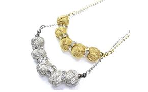 組紐ネックレスミニ小田巻5個金 hrkz0022-1