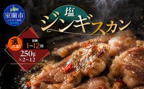 塩ジンギスカン250g 選べるパック数 2 / 4 / 8 / 12パック 回数 1回 / 3回 / 6回 / 12回 MROA225-v