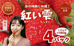 【2026年春収穫分】【先行予約】紅い雫 4パック（約720g） | いちご イチゴ 苺 大福 ジャム タルト アイス ケーキ ギフト あかまつ農園 ※離島への配送不可 ※2026年2月中旬頃より順次発送予定