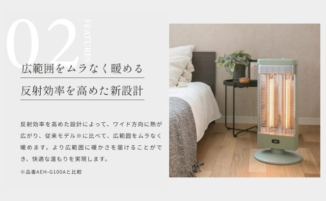 新登場 アラジン 電気ストーブ 白 AEH-G1000A
