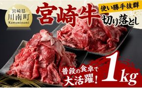 牛肉 宮崎牛切り落とし 1kg 【 肉 牛肉 国産 九州産 宮崎県産 黒毛和牛 和牛 切り落とし 小分け 】 [B11405]