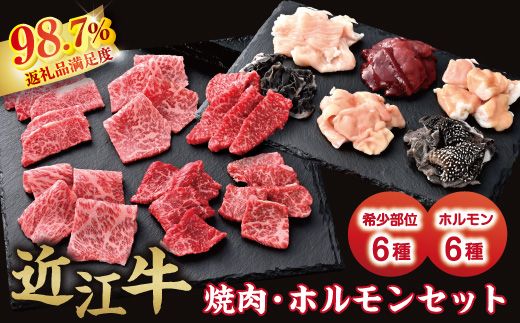 【カメチク】近江牛焼肉用希少部位6種とホルモン6種セット【FK03W】（滋賀県　近江八幡市）